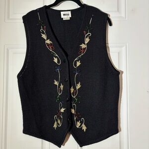 Vintage Leslie Fay Christmas  Beaded Kit Vest, Size Large